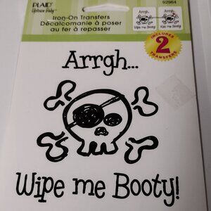 Arrgh! Pirate themed baby iron-on transfers - Plaid Uptown Baby circa 2000s